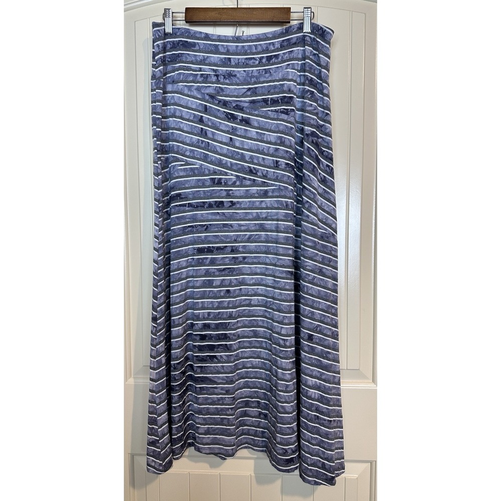 Multiples striped knit‎ maxi skirt Sz L casual comfort stretch